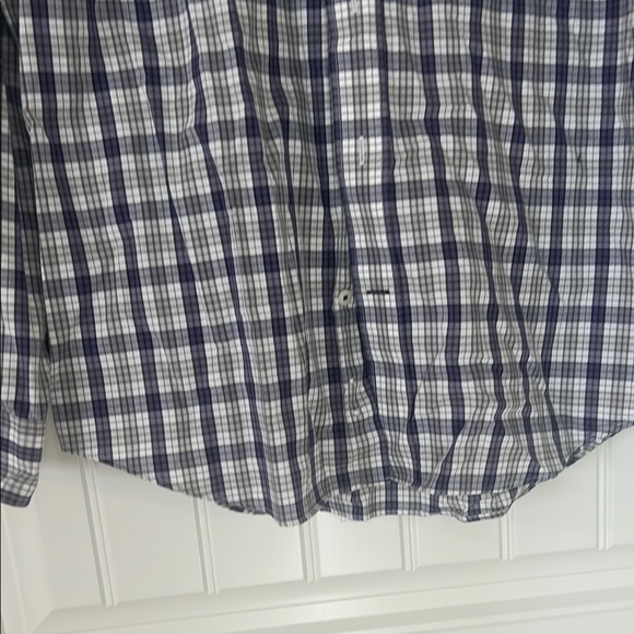 Nautica Blue and White Casual Button Down Shirt - Picture 2 of 8